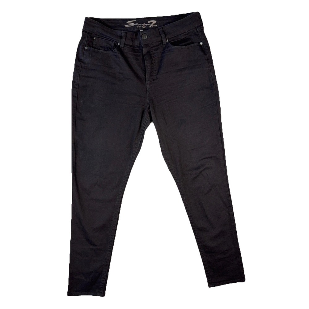 Seven7 Black Skinny Jeans Womens Size 16 Stretch Mid Rise Denim Pants